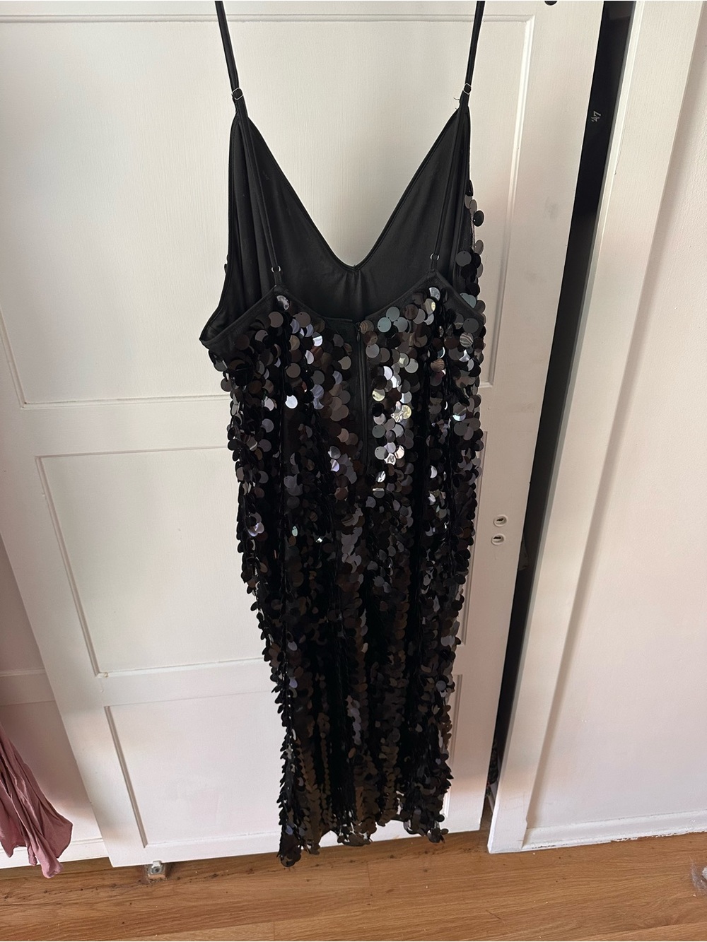 SHEIN Black Sequin Midi Slip Dress - Picture 4 of 6